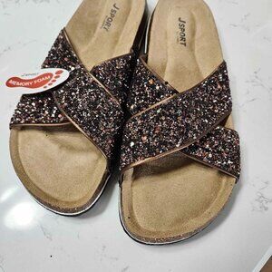 JSport by Jambu Women's Grace Slide Sandal, Champagne, 9 M US